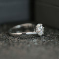 Silver Tone Six Prong Clear Crystal Raised Solitaire Ring view 3