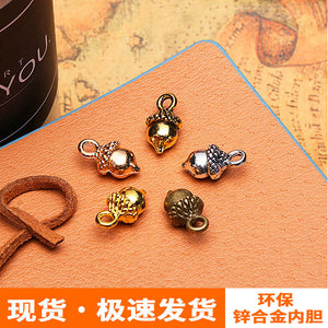 Small Acorn Charms in Five Vintage Metal Tone Finishes