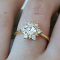 Snowflake Clear Crystal Ring in Three Metal Tones Fashion Jewelry view 3