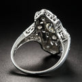 Elongated Art Deco Clear Stone Statement Ring In Silver Tone view 4