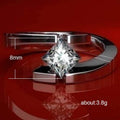 Silver Tone Square Clear Crystal Solitaire Ring Fashion Jewelry view 5