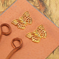 Striped Openwork Butterfly Antique Tone Alloy Jewelry Making Component in 3 Finishes view 4