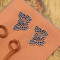 Striped Openwork Butterfly Antique Tone Alloy Jewelry Making Component in 3 Finishes view 5