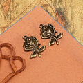 25x17mm Alloy Rose Double Bail Charm Pendant