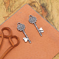 Flower Heart Key Metal Charm in 3 Finishes for Jewelry Crafts view 4