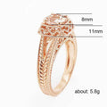 Rose Gold Tone Square Clear Crystal Double Band Ring view 5