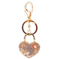 Gold-Tone Heart Floral Rhinestone Keychain With Lobster Clasp view 5