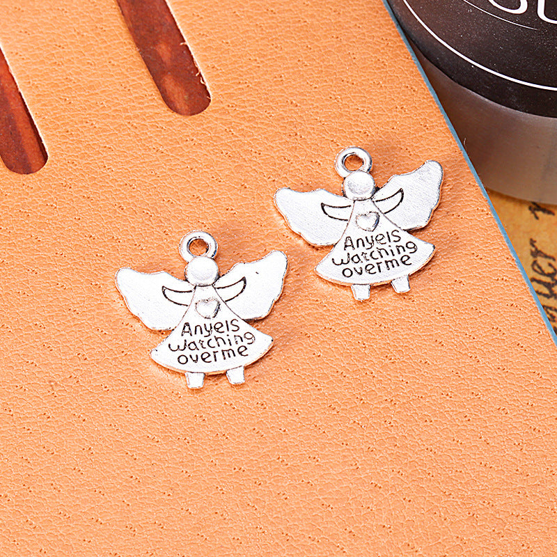 Alloy Angel Girl Charm Pendant 20x19mm for DIY Jewelry