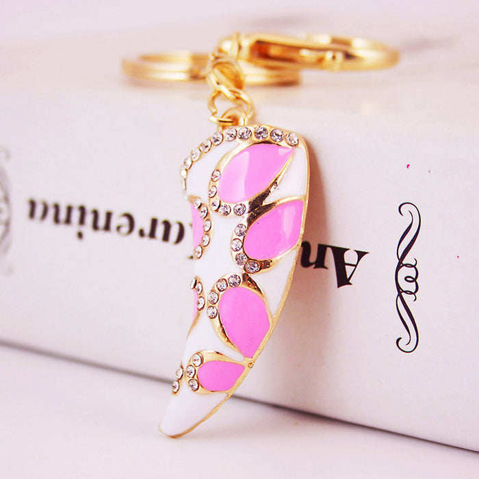 Cute Rhinestone Horn Instrument Keychain Bag Charm