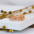 Rose Gold Tone Square Clear Crystal Double Band Ring view 4