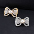 Gold Tone Silver Tone Ribbon Bow Crystal Two Designs Metal Brooch Pin 2 Pictured Designs 2 view 5