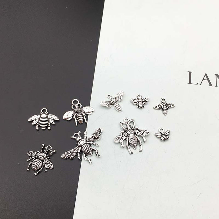 Silver-Tone Bee Metal Charms for Jewelry and Craft Projects