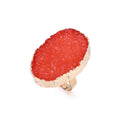 Gold Tone Large Irregular Crystal Cluster Adjustable Rings in Three Colors view 2