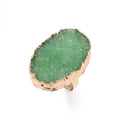 Gold Tone Large Irregular Crystal Cluster Adjustable Rings in Three Colors view 4