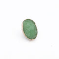 Gold Tone Large Irregular Crystal Cluster Adjustable Rings in Three Colors view 7