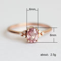 Pink Oval Three-Stone Ring In Polished Rose-Gold Tone view 2