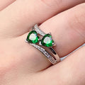 Double Heart Split-Shank Ring In Seven Stone Colors view 10