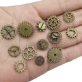 Vintage Metallic Gear Metal Charms for Jewelry and Craft Projects view 2