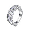 Silver Tone Baguette Channel Band Ring Jewelry Design view 1