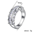 Silver Tone Baguette Channel Band Ring Jewelry Design view 5