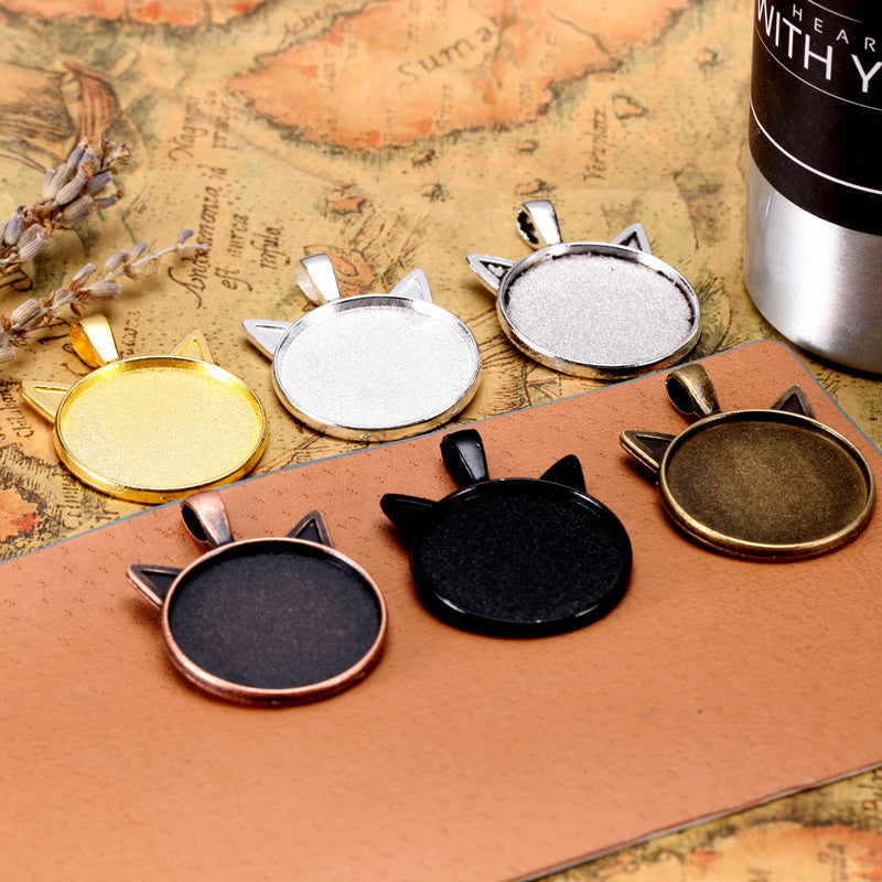 25mm Cat Ear Pendant Tray Charm