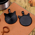 Cat Ear Round Cabochon Pendant Trays in Six Metal Finishes view 4