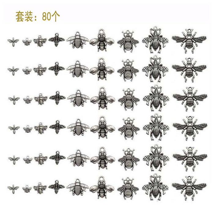 Silver-Tone Bee Metal Charms for Jewelry and Craft Projects