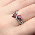Double Heart Split-Shank Ring In Seven Stone Colors view 7