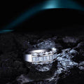 Silver Tone Baguette Channel Band Ring Jewelry Design view 4