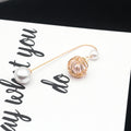 Gold Wire Nest Pearl Look Extra Long U Hook Earrings view 4