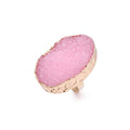 Gold Tone Large Irregular Crystal Cluster Adjustable Rings in Three Colors view 3