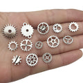 Vintage Metallic Gear Metal Charms for Jewelry and Craft Projects view 4