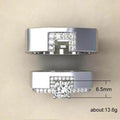 Silver Tone Crystal Crossover Ring in Pink and Clear view 5