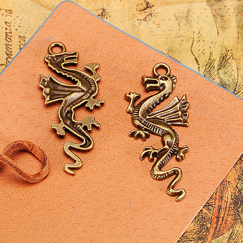 50x20mm Alloy Chinese Dragon Charm Pendant
