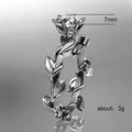 Silver Tone Clear Crystal Laurel Leaf Ring Fashion Jewelry view 5