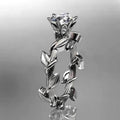 Silver Tone Clear Crystal Laurel Leaf Ring Fashion Jewelry view 1