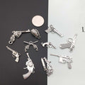 Realistic Antique Silver Gun and Bullet Metal Charms for Jewelry and Craft Projects view 2