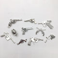 Realistic Antique Silver Gun and Bullet Metal Charms for Jewelry and Craft Projects view 4