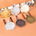 Thin Round Cabochon Pendant Tray Jewelry Making Component view 1