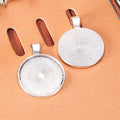 Thin Round Cabochon Pendant Tray Jewelry Making Component view 7