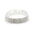 Five Width Clear Stone Stretch Row Statement Bracelets view 8