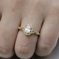 Gold-Tone Oval Halo Crystal Two-Piece Ring Set Jewelry view 4