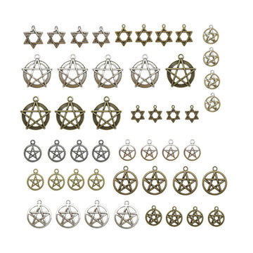 Assorted Star, Moon and Circle Celestial Charm Set