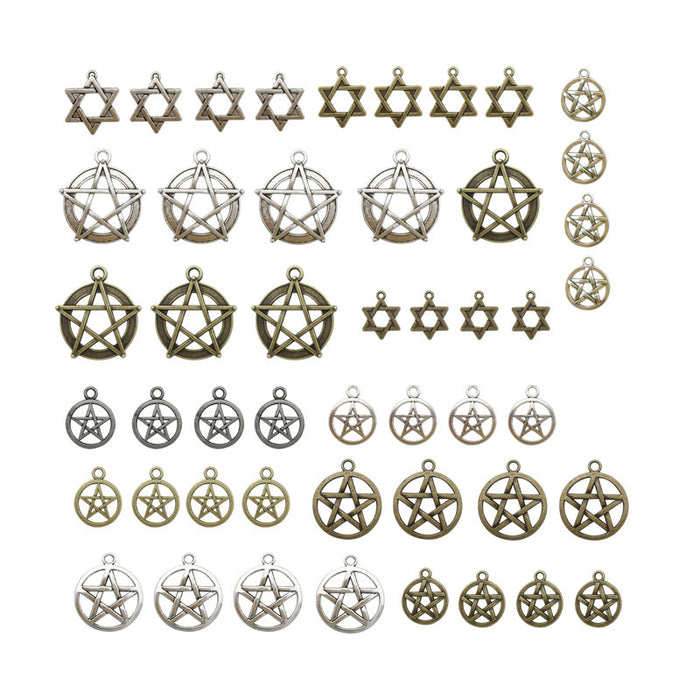 Yellow Tarot Star Metal Charms for Jewelry and Craft Projects