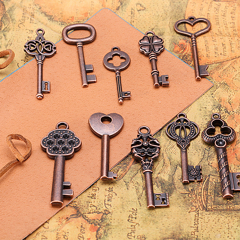 Vintage Alloy Keychain Set