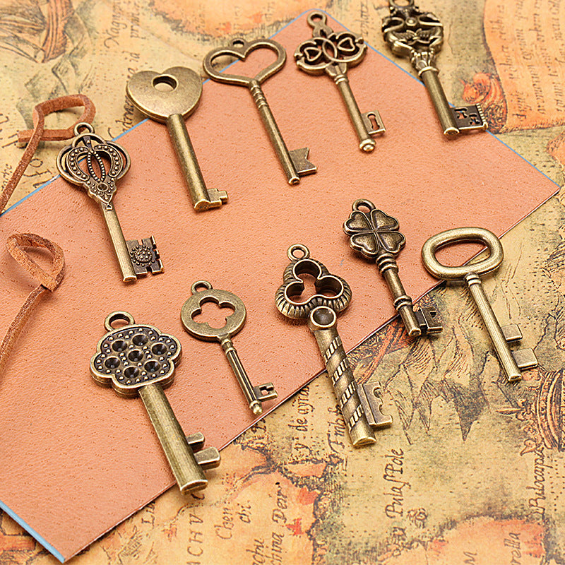 Vintage Alloy Keychain Set