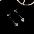 Six Shape Silver Tone Faceted Stone Long Chain Earrings view 5