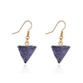 Gold Tone Triangle Crystal Cluster Hook Earrings in Three Bright Colors view 4
