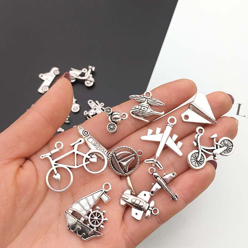 Electroplated Zinc Alloy Sailboat Transportation Charm Pendant for DIY Bracelet Earrings