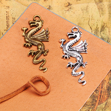 Coiled Dragon Metal Charm with Three Finish Options